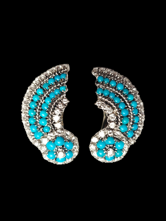 Vintage turquoise and diamond earrings
SKU: 7263