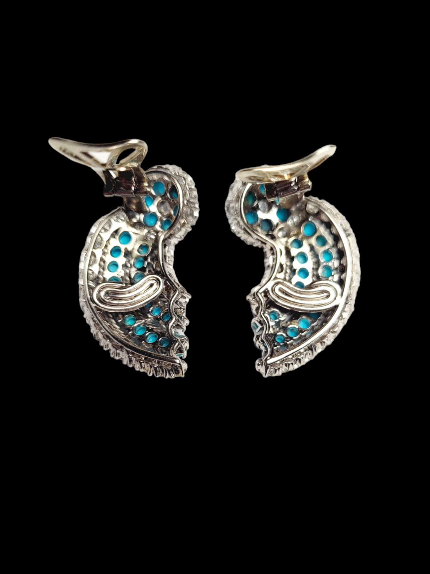 Vintage turquoise and diamond earrings
SKU: 7263