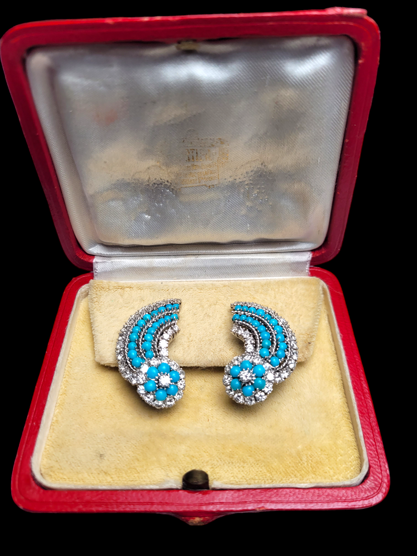 Vintage turquoise and diamond earrings
SKU: 7263