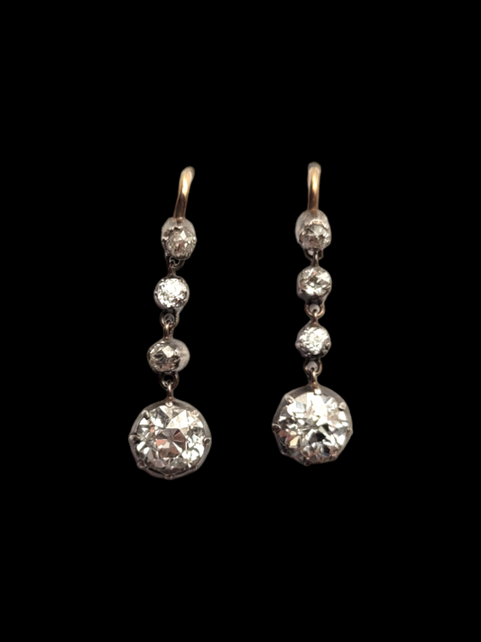 Pair of antique diamond drop earrings
SKU: 7276