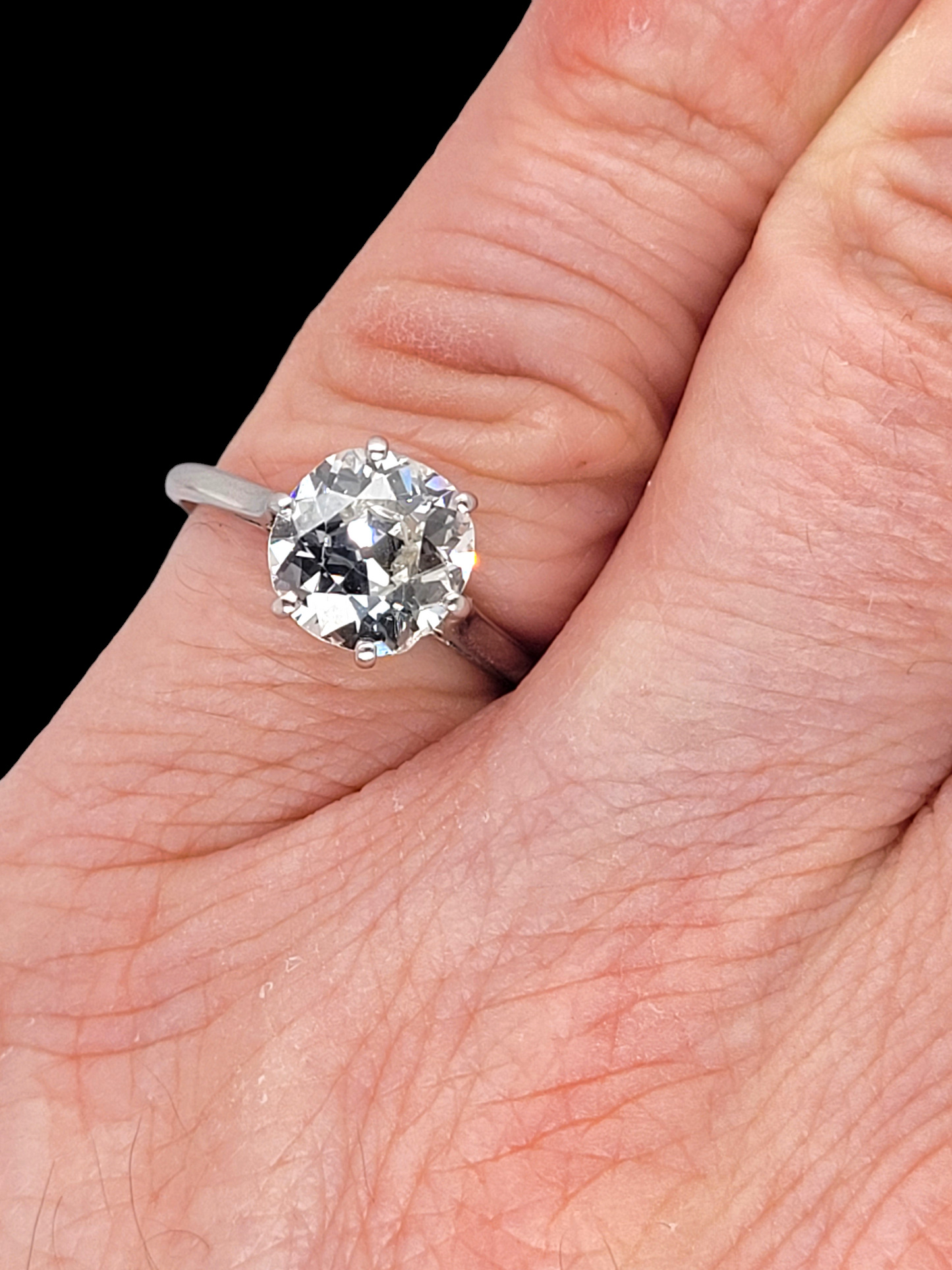 Old mine cut diamond engagement ring
SKU: 7279