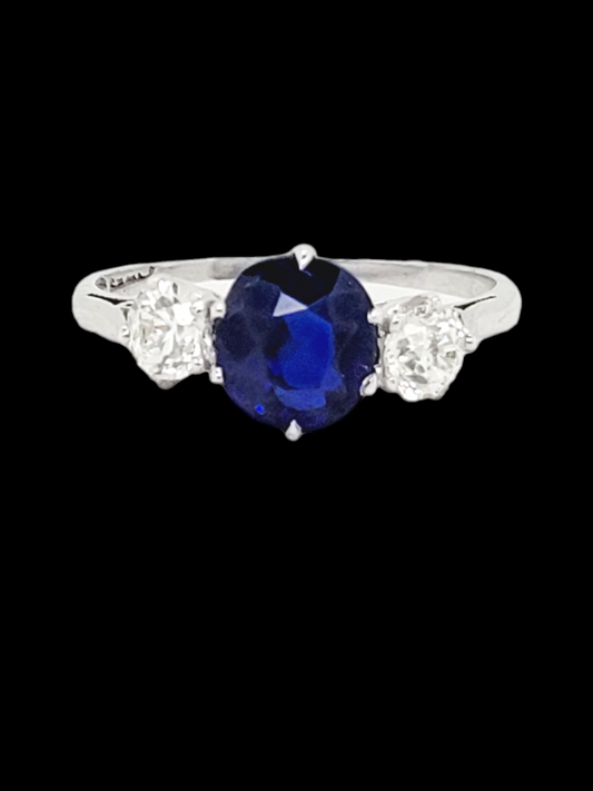 Art deco sapphire and diamond engagement ring
SKU: 7283