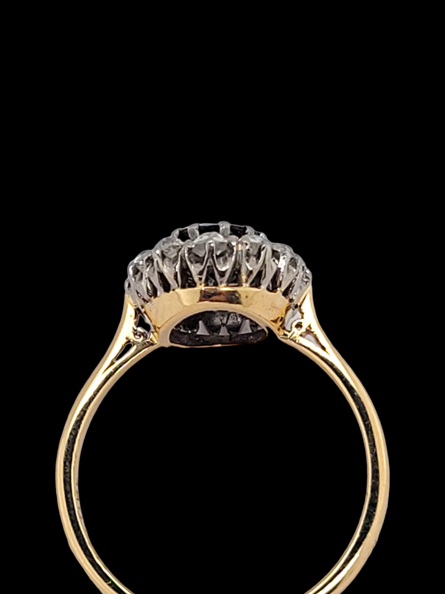Sapphire and old cut diamond cluster ring
SKU: 7315