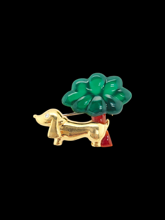 Vintage novelty dachshund dog brooch
SKU: 7336