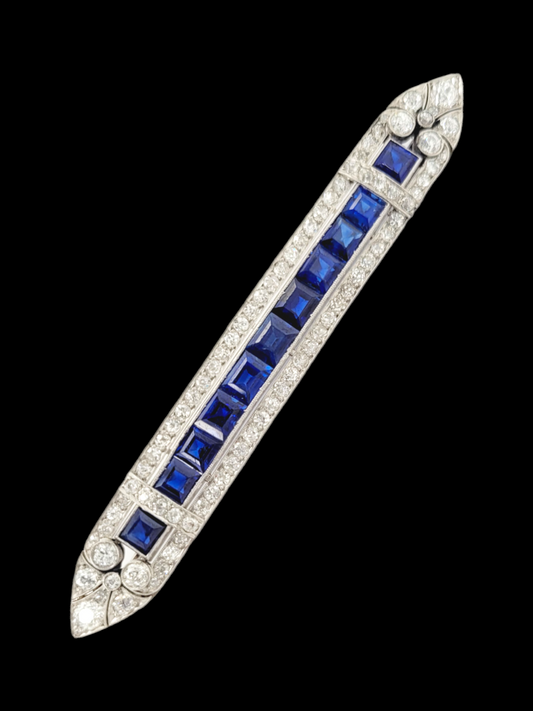 Fine art deco sapphire and diamond brooch
SKU: 7337
