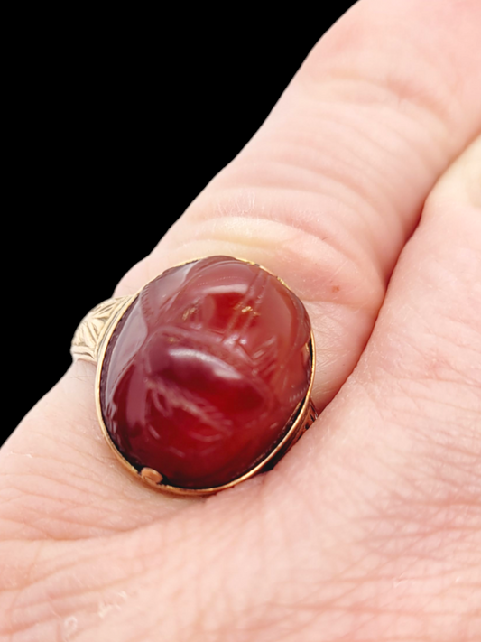 19th century archaeological cornelian scarab ring
SKU: 7341