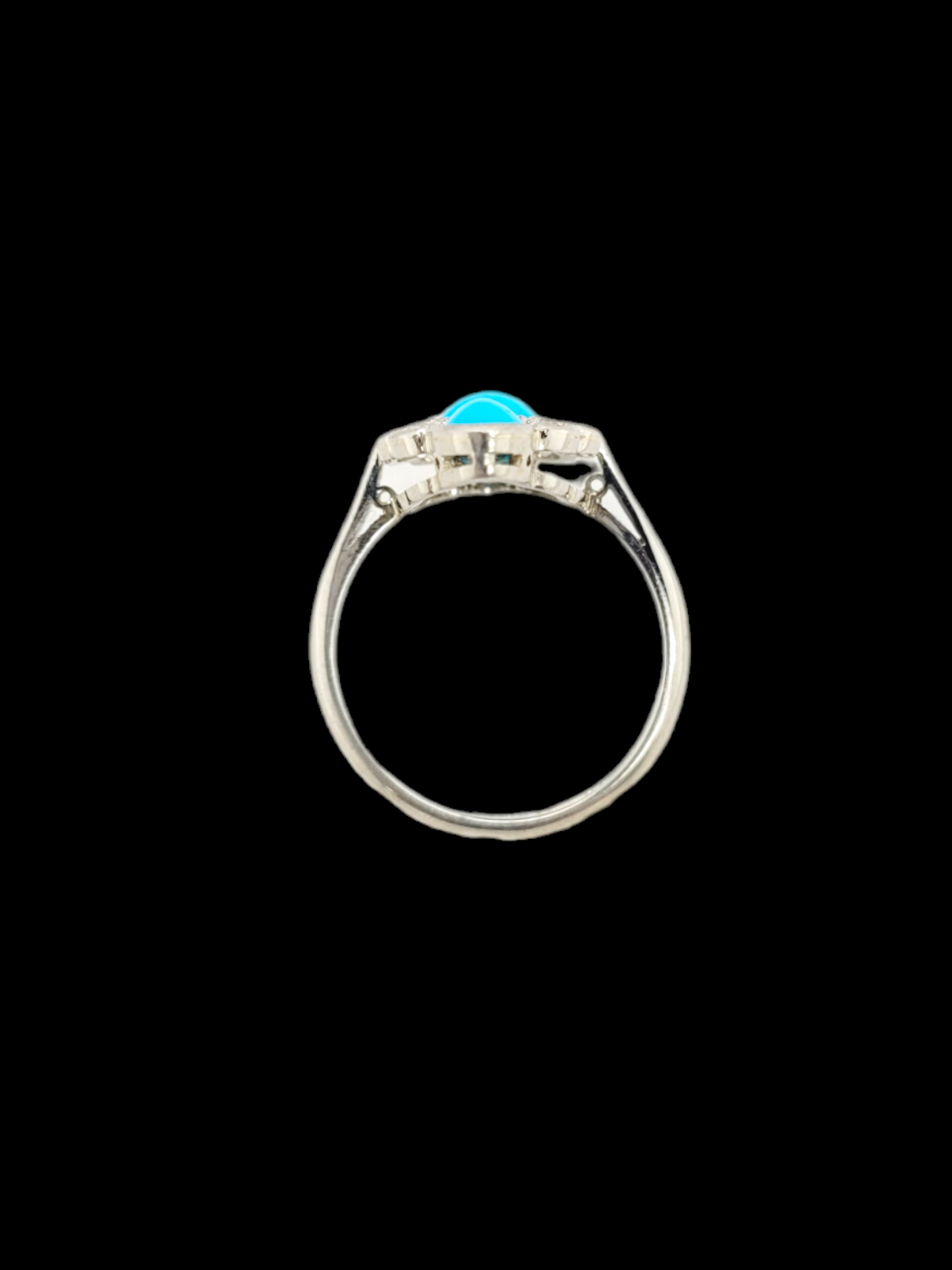 Art deco vibrant Persian turquoise and diamond ring
SKU: 7340