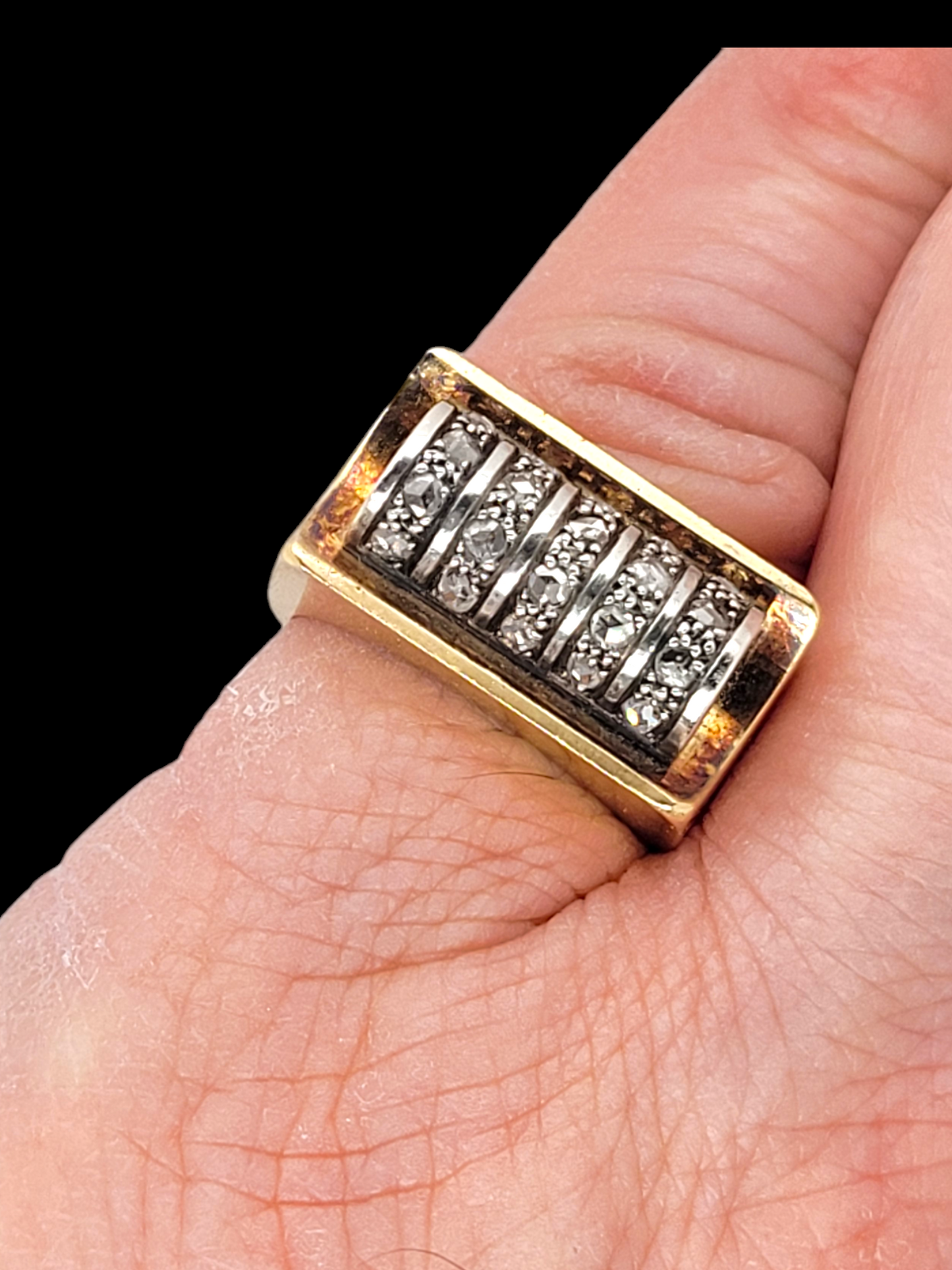 1930's French 'Tank' Gold and diamond ring
SKU: 7383