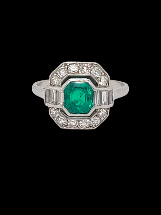 Art deco emerald and diamond engagement ring
SKU: 7394