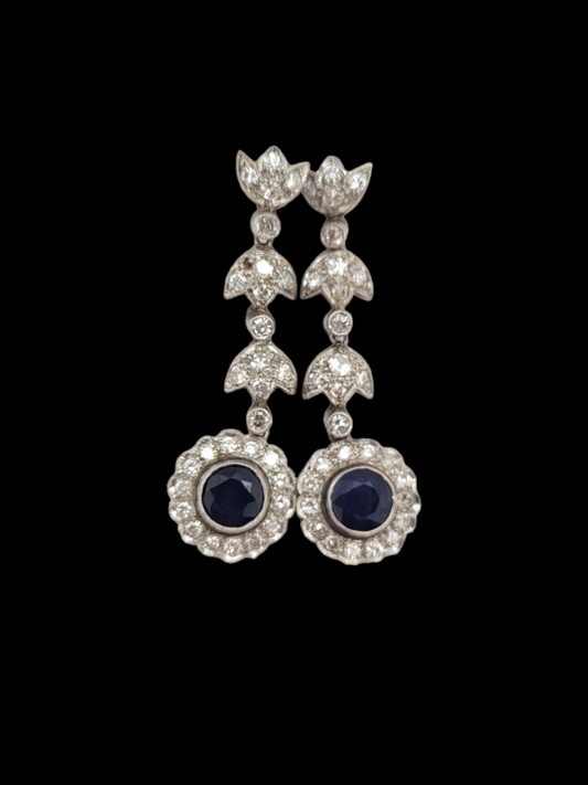 Art deco sapphire and diamond drop earrings
SKU: 7397