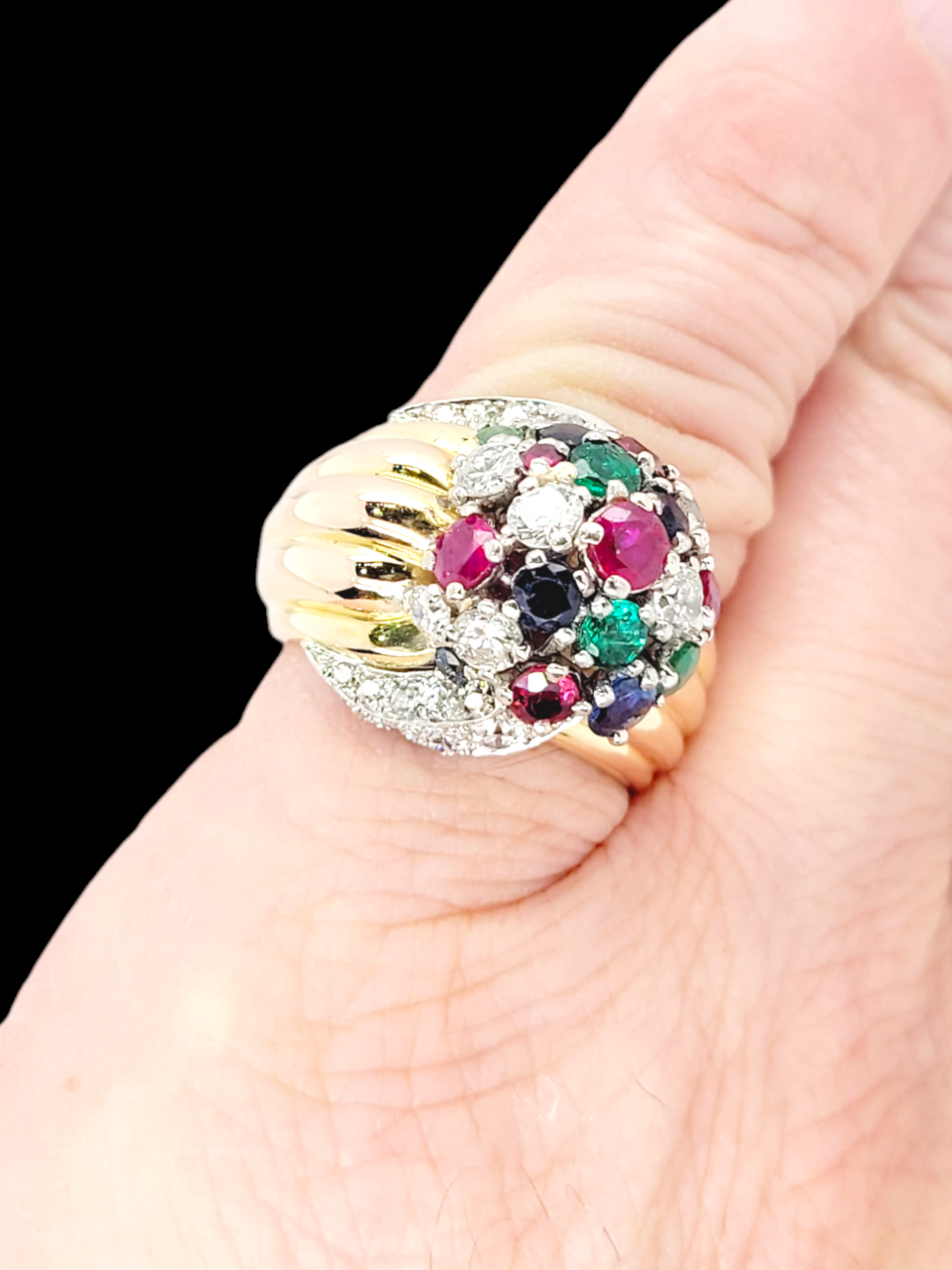 Vintage French tutti fruitti bombe ring
SKU: 7327