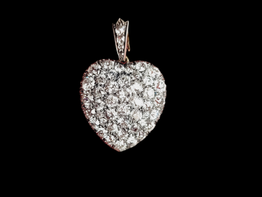 Plump antique diamond pave heart pendant
SKU: 7508