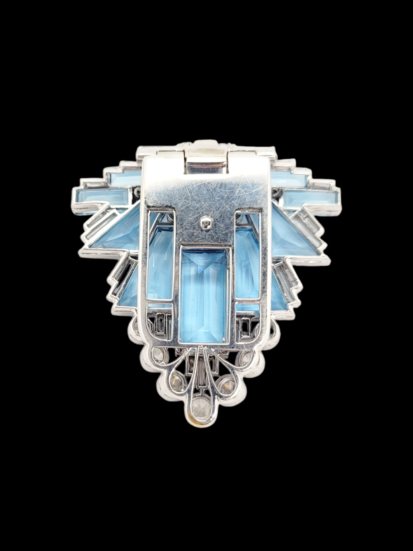 Art deco aquamarine and diamond clip
SKU: 7540
