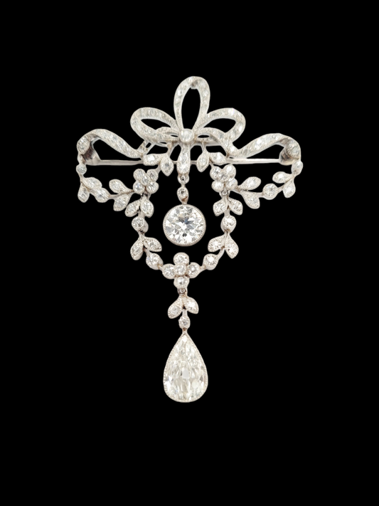 Fine belle epoque old cut diamonds pendant/brooch
SKU: 7548