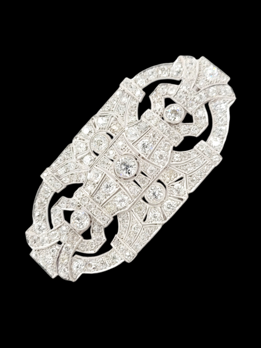 Stylish Art deco geometric diamond brooch
SKU: 7557
