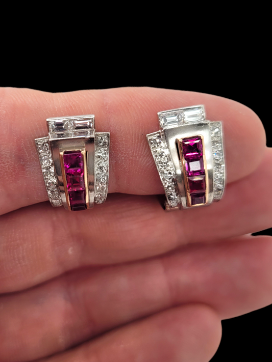 1930's Burmese Ruby and diamond Tank earrings
SKU: 7553