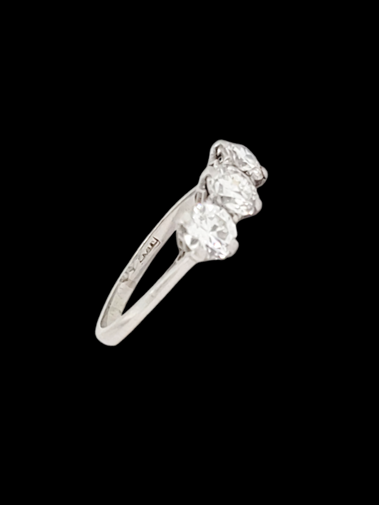 Art deco old European transitional cut diamond trilogy engagement ring
SKU: 7551