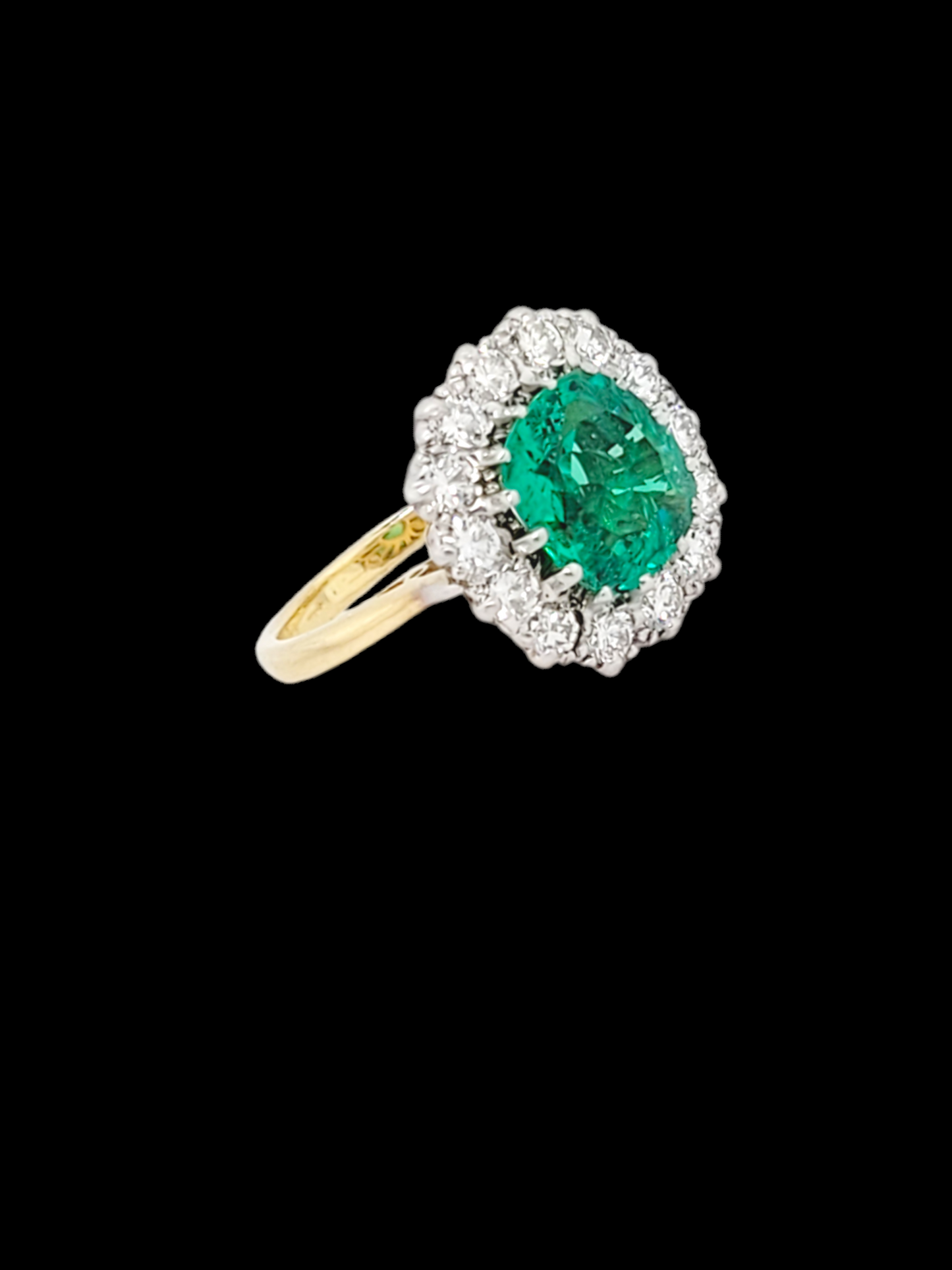 Fabulous emerald and diamond cluster ring
SKU: 7552