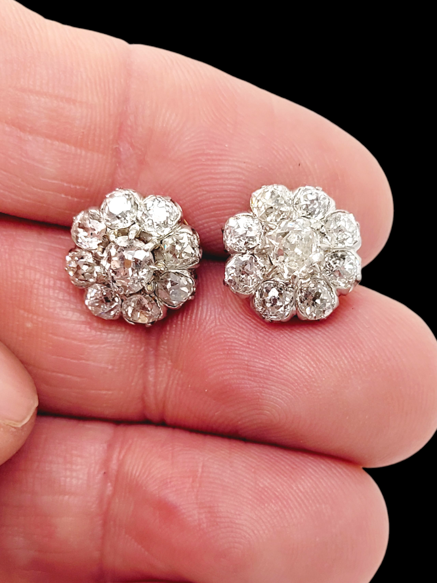 Antique old mine cut diamond cluster earrings
SKU: 7594