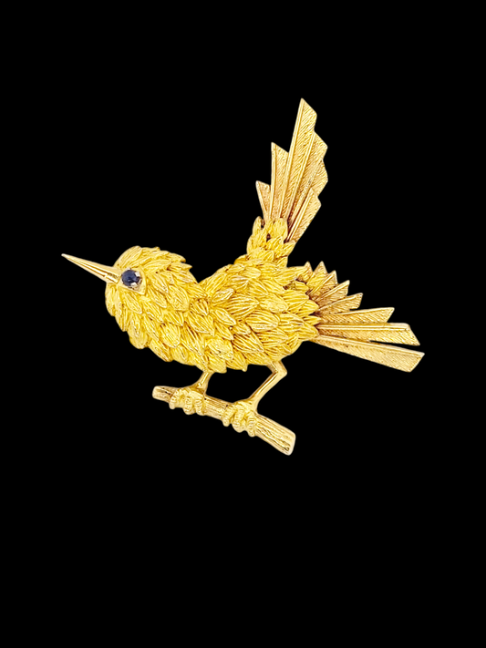 Quality 1960's vintage cute bird 18ct gold brooch
SKU: 7605