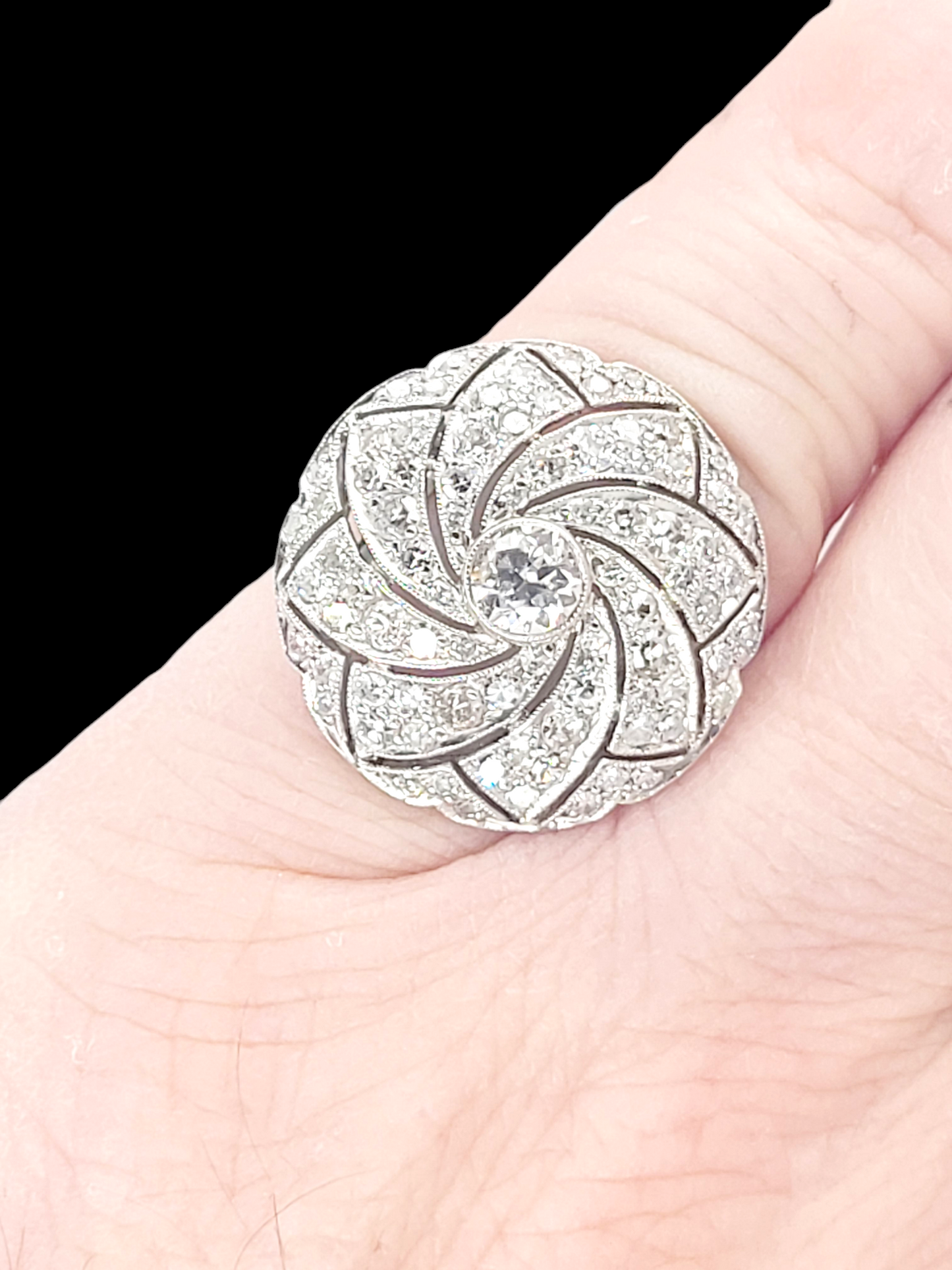 Art deco diamond swirl dress ring
SKU: 7613