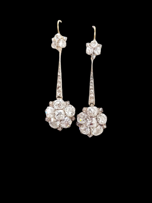Antique chunky old mine diamond cluster drop earrings
SKU: 7615