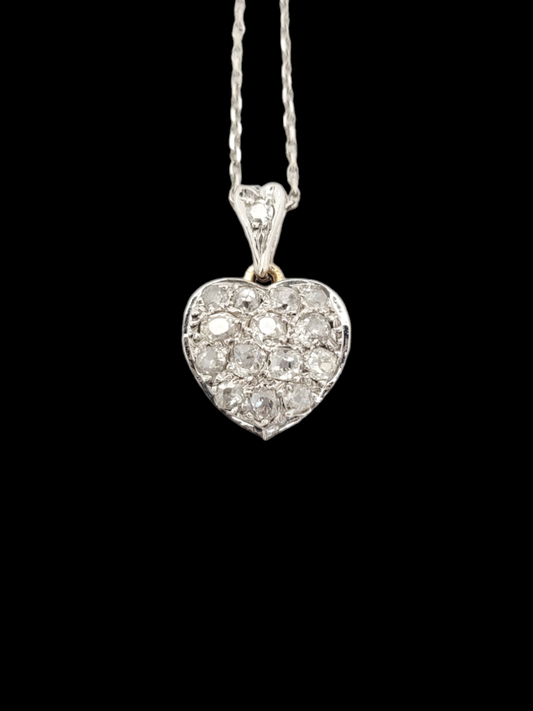 Old mine cut diamond heart pendant
SKU: 7624