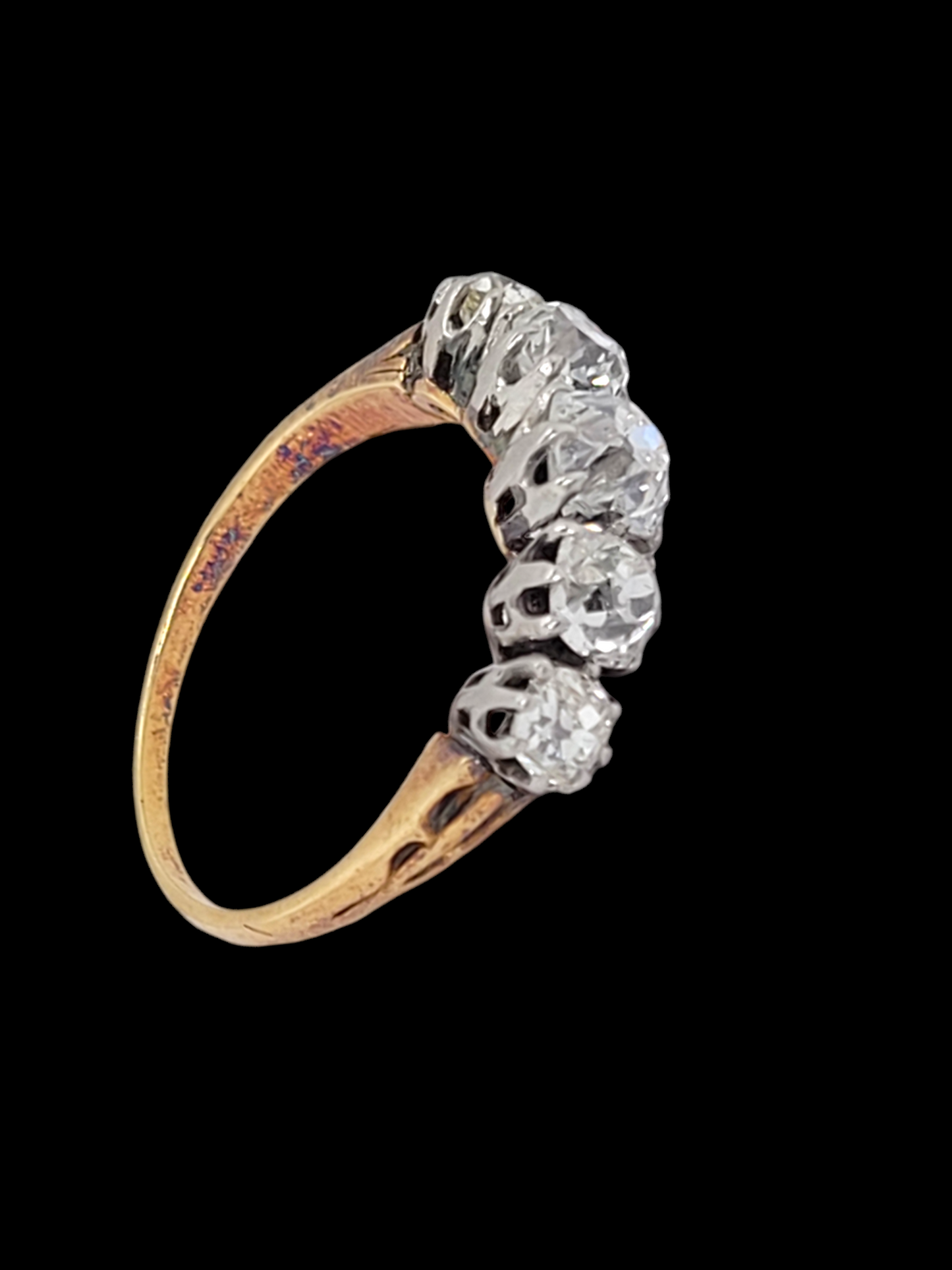 Edwardian chunky old mine cut five stone ring
SKU: 7648