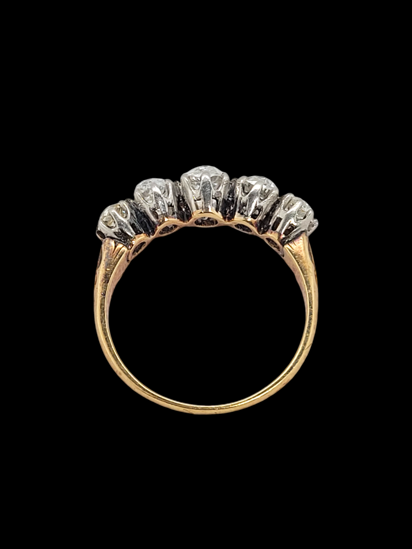 Edwardian chunky old mine cut five stone ring
SKU: 7648