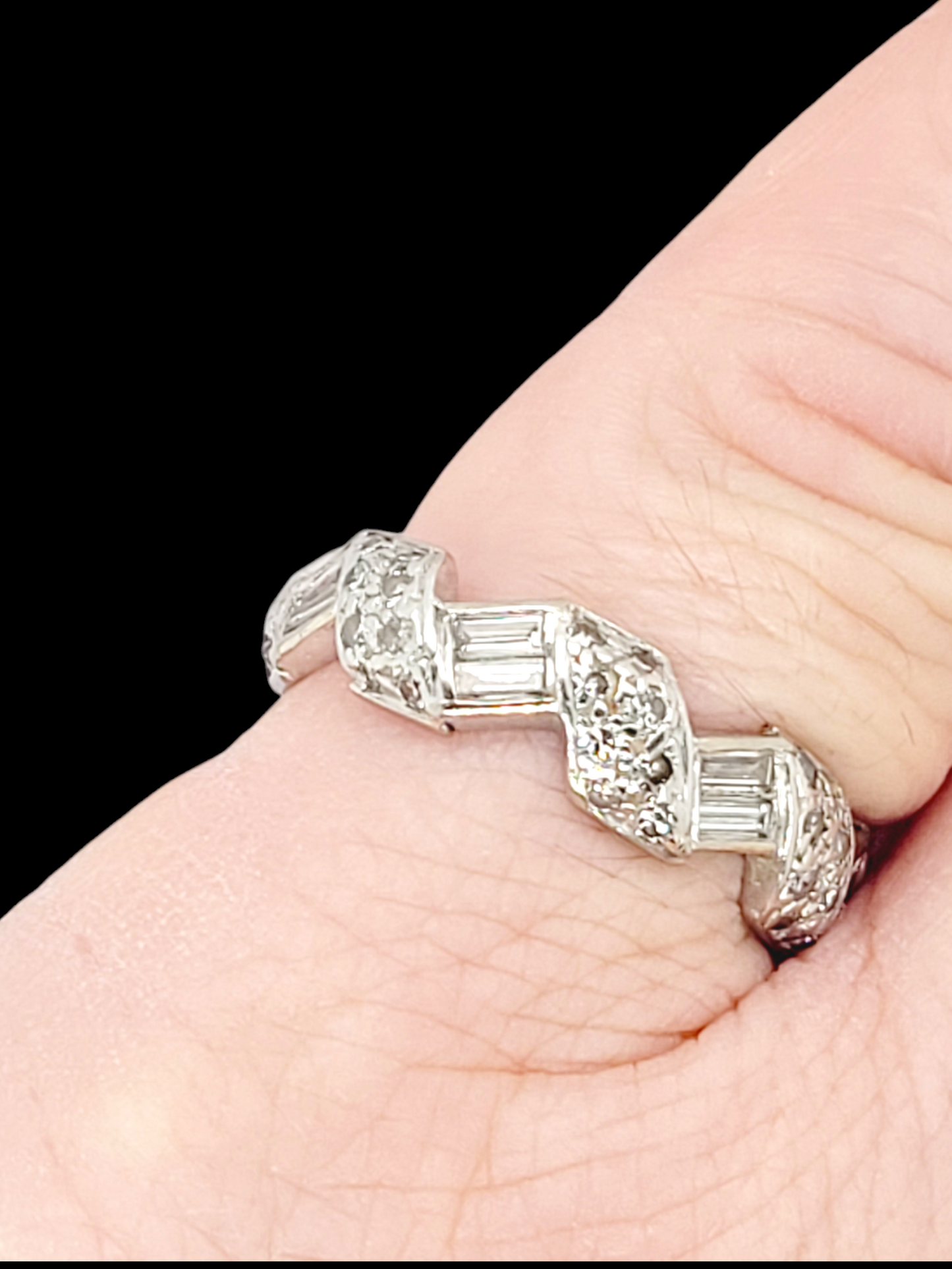 Cool unusual baguette diamond and diamond eternity ring
SKU: 7652