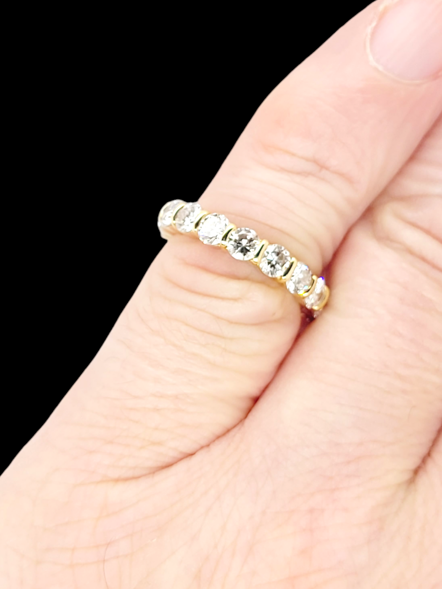 Yellow gold diamond full hoop eternity band
SKU: 7650