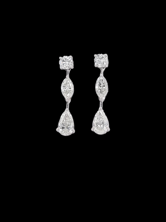 Pair of modern diamond drop earrings
SKU: 7685
