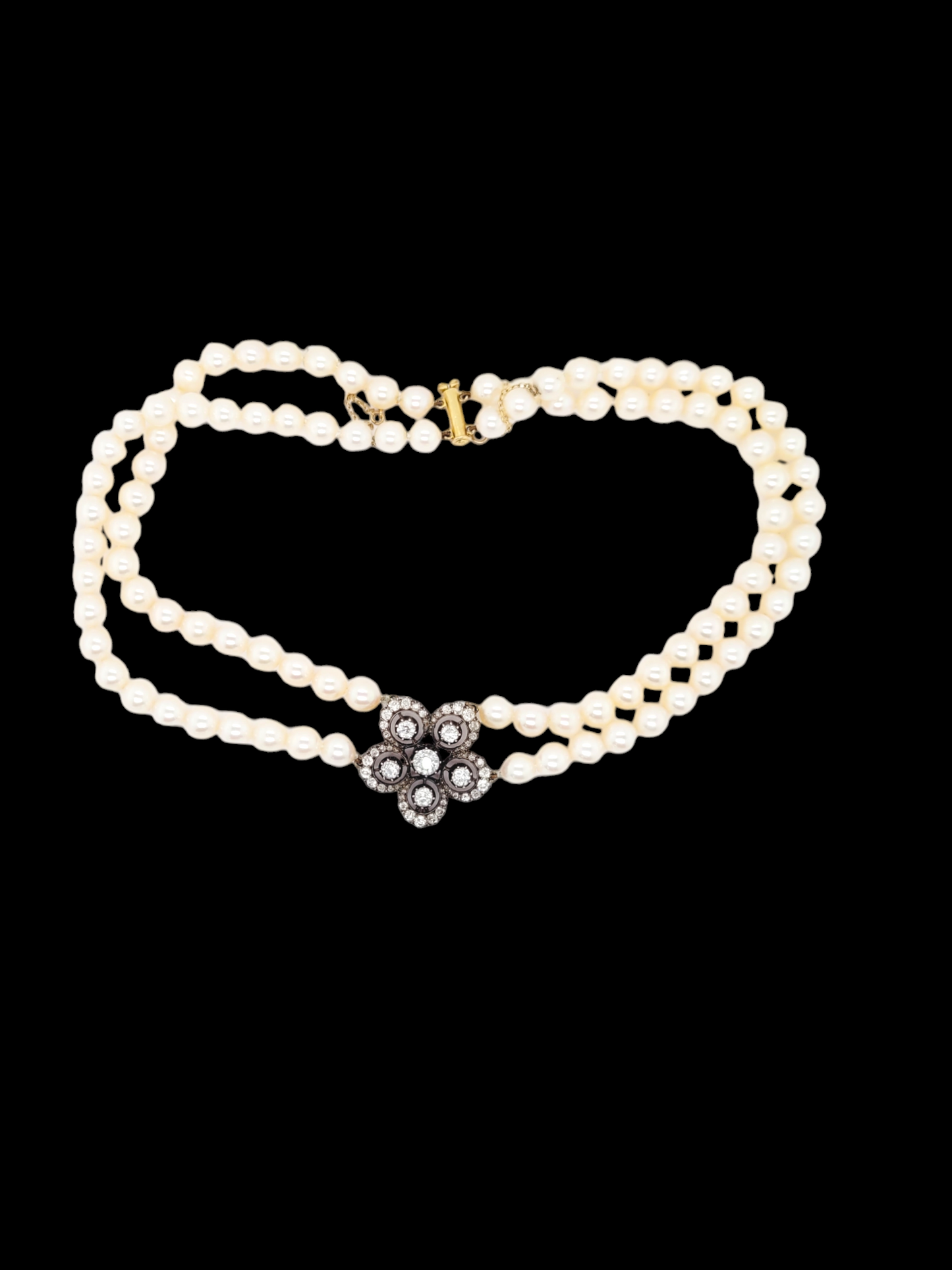 Antique diamond cluster pearl choker
SKU: 7696