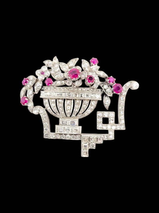 Fine 1920's art deco Ruby and diamond Giardinaire brooch
SKU: 7701