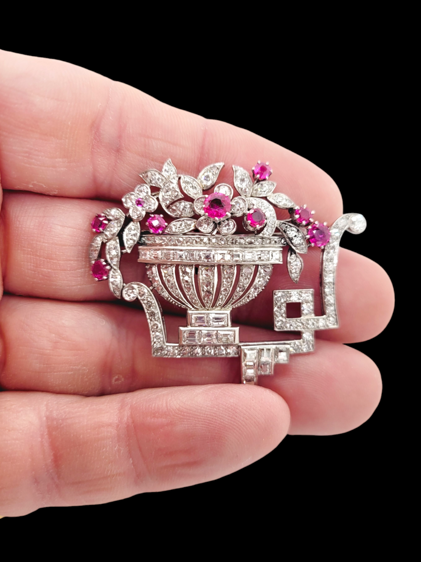 Fine 1920's art deco Ruby and diamond Giardinaire brooch
SKU: 7701