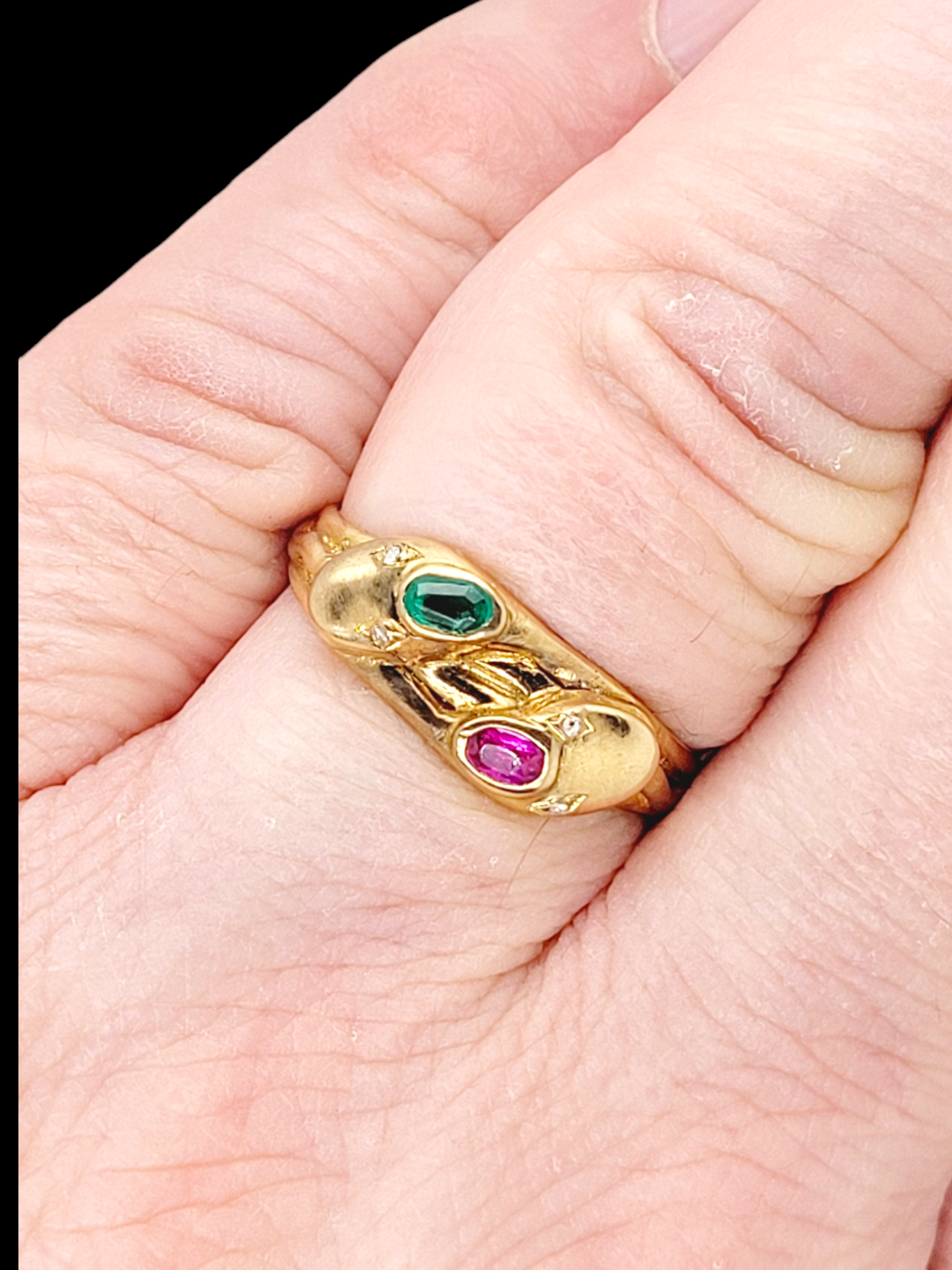 Antique gem set double snake ring
SKU: 7712