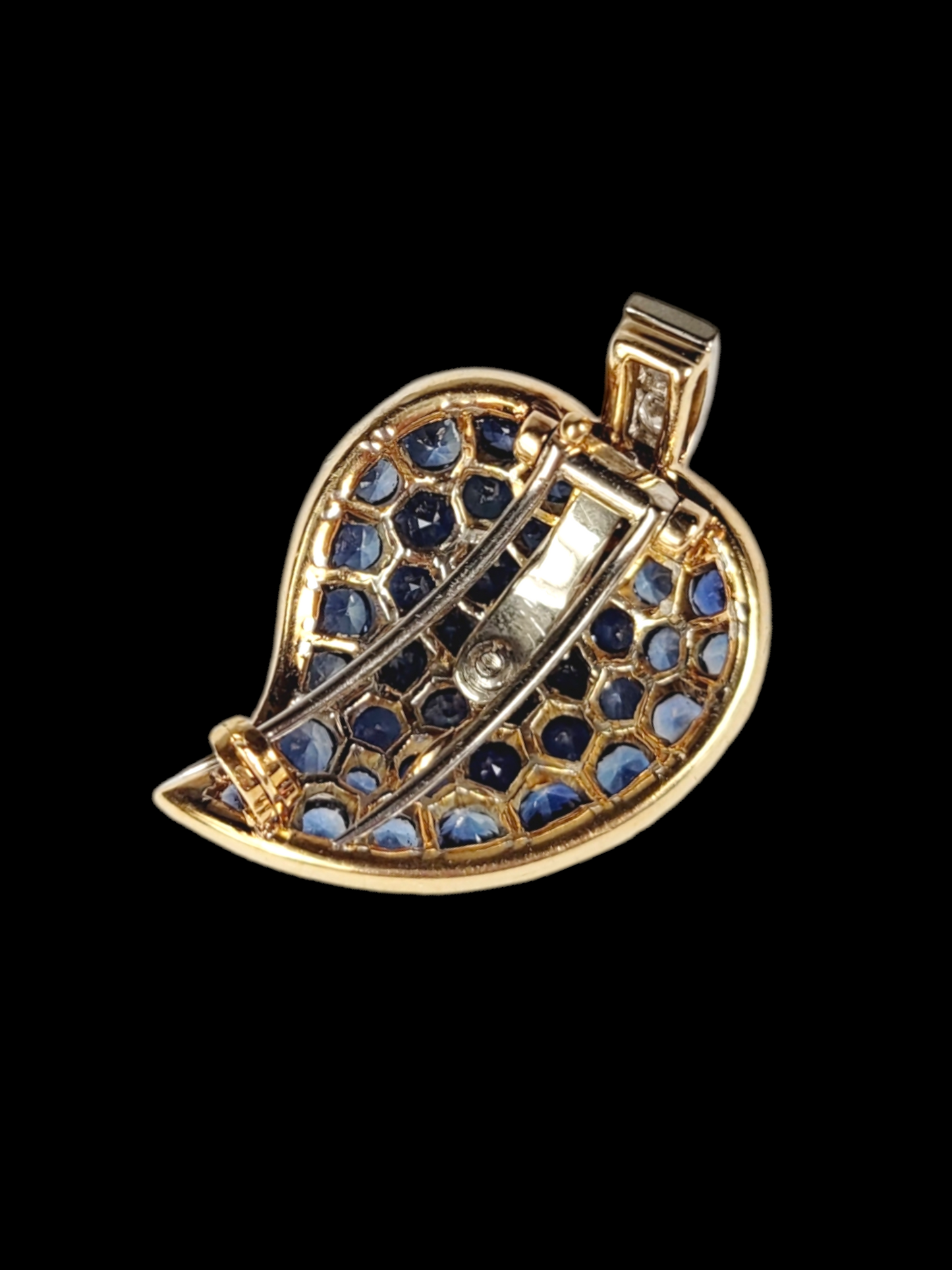 Vintage Montana sapphire and diamond leaf brooch
SKU: 7732