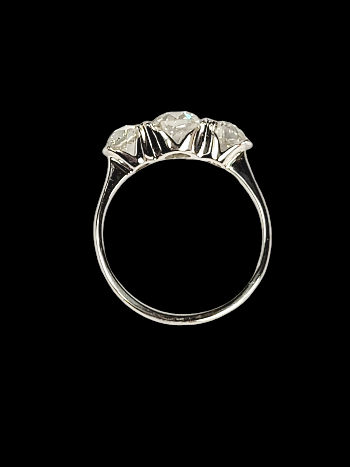 Antique old European transitional cut diamond three stone ring
SKU: 7726
