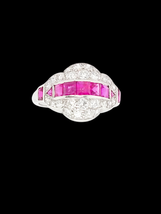 Art deco Fine ruby and diamond bombe ring
SKU: 7739