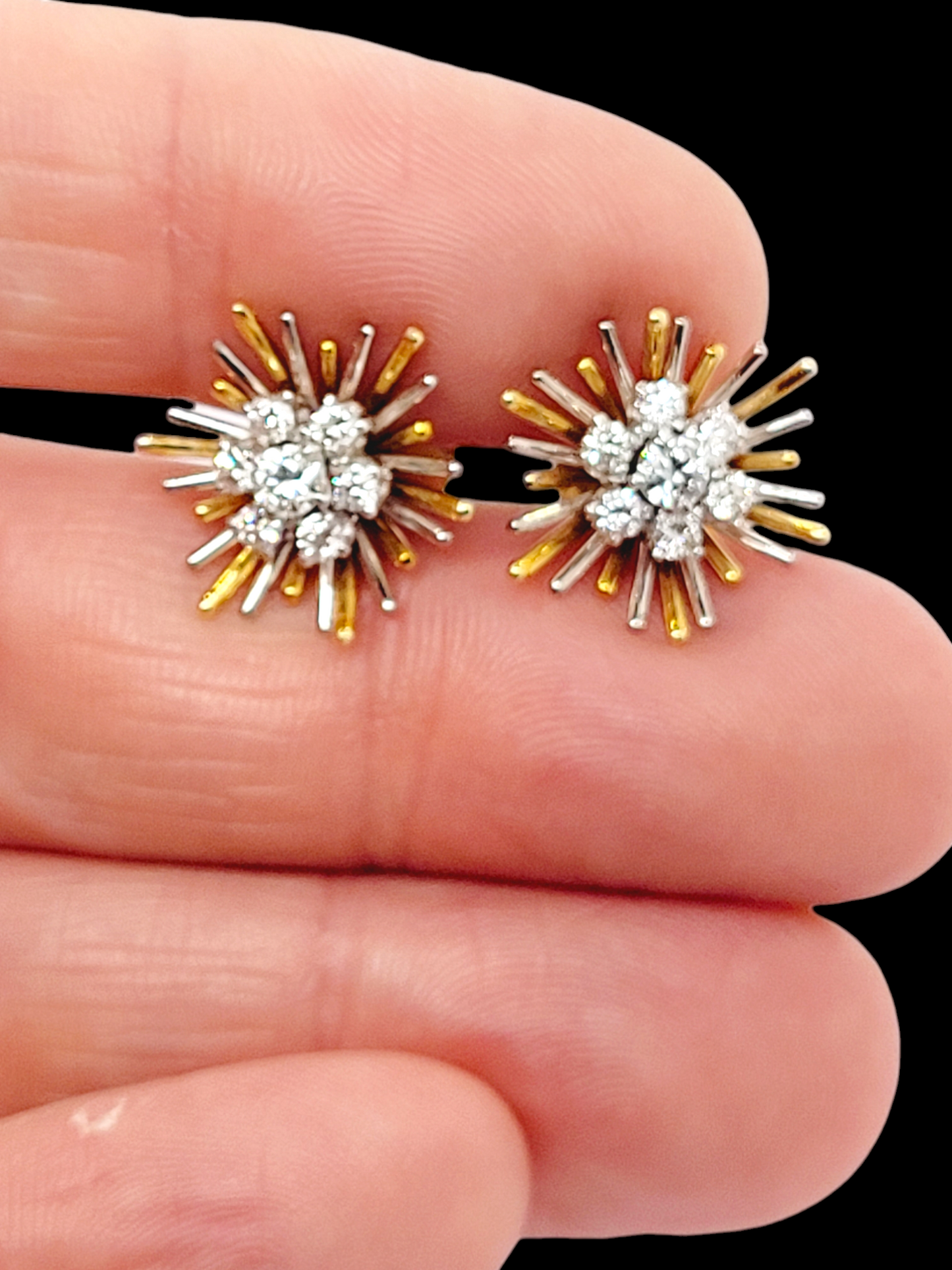 Vintage Sputnik or snowflake diamond earrings
SKU: 7847
