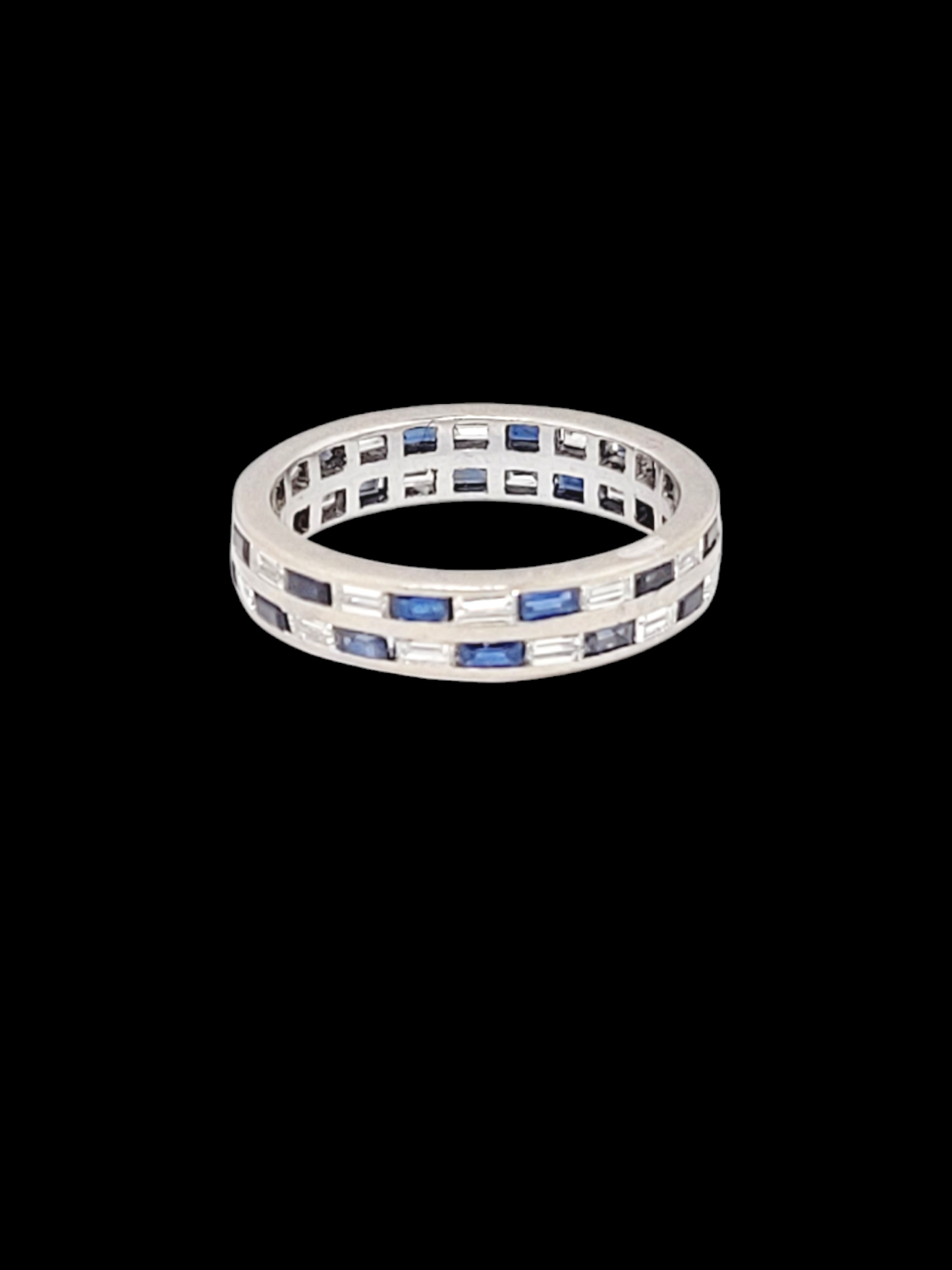 Art deco Two row sapphire and diamond chequer board eternity ring
SKU: 7854