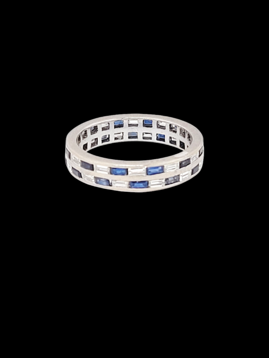 Art deco Two row sapphire and diamond chequer board eternity ring
SKU: 7854
