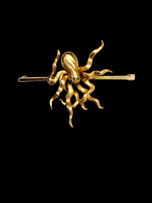 Octopus brooch demantoid garnet eyes with thespian provenance
SKU: 7858