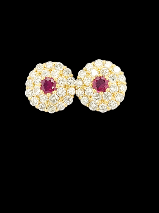 Vintage ruby and diamond cluster earrings
SKU: 7916
