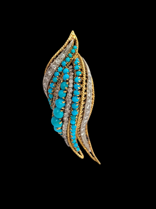 1960's turquoise and diamond Vintage clip
SKU: 7918
