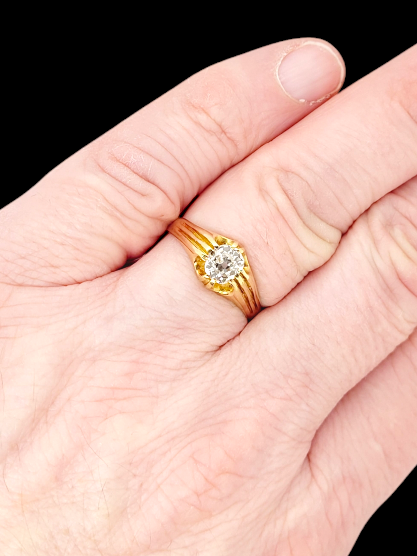 1ct old mine cut diamond gypsy set ring
SKU: 7931