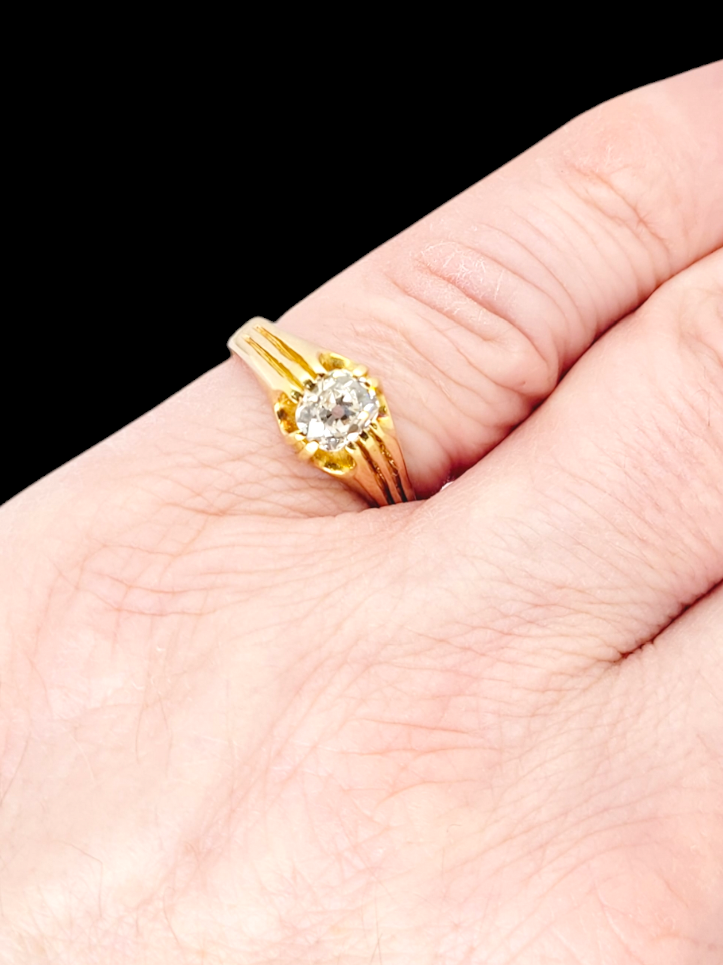 1ct old mine cut diamond gypsy set ring
SKU: 7931