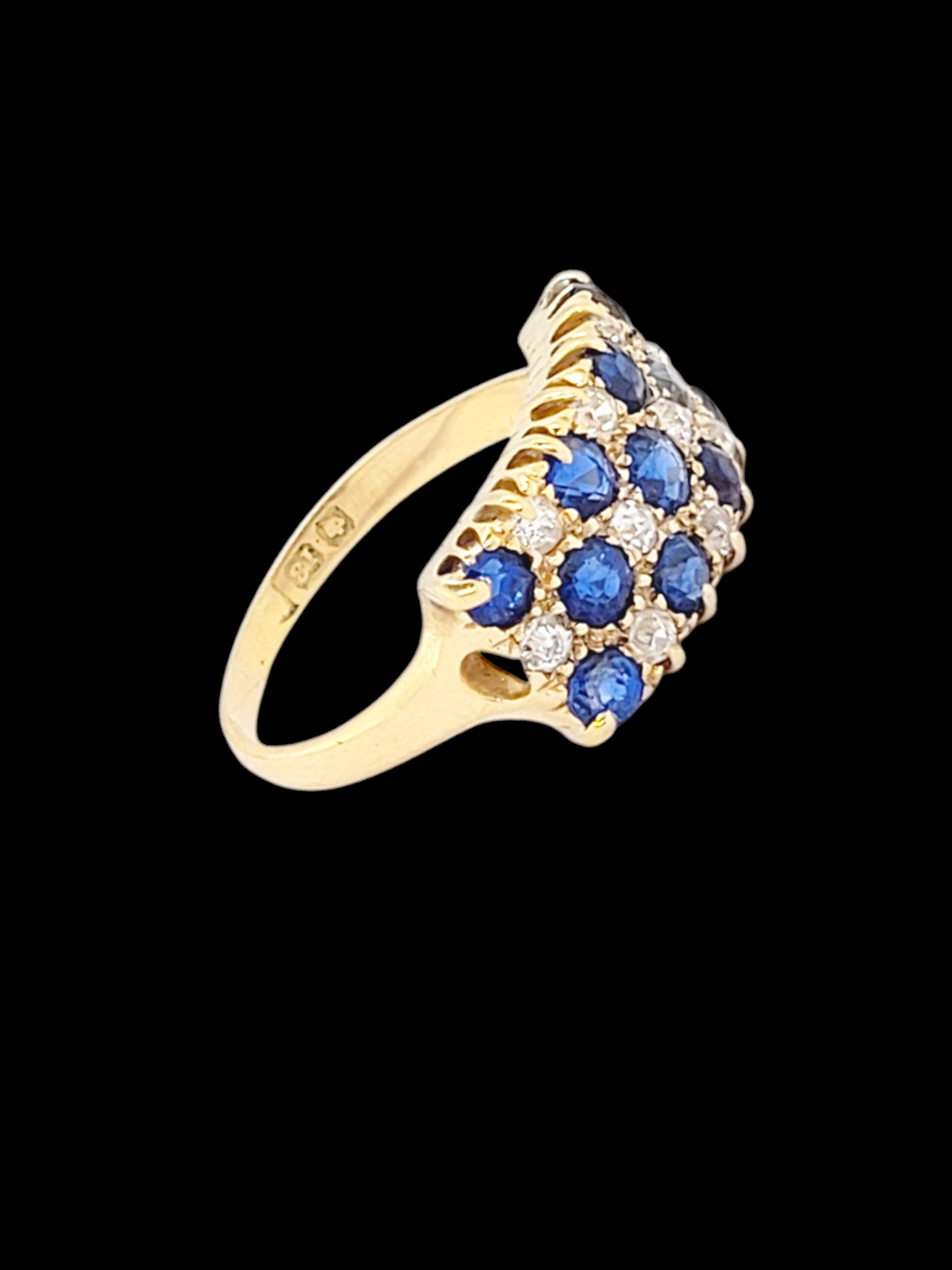 Antique sapphire and diamond chequer board ring
SKU: 7929