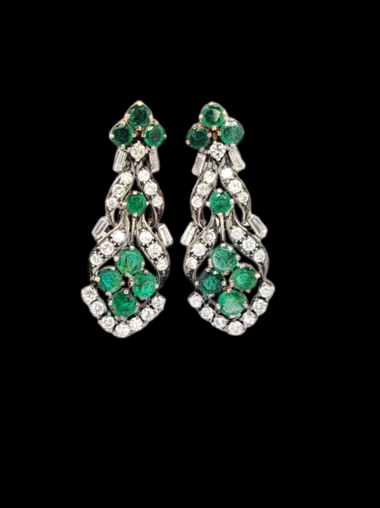 Vintage Emerald and diamond drop earrings
SKU: 7924