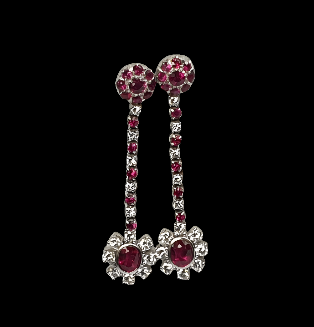Ruby and Diamond Drop Earrings
SKU: 3160